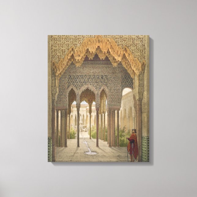Lienzo La Corte de los Leones, la Alhambra, Granada, 185 (Anverso)
