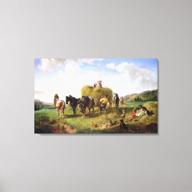 Lienzo La cosecha de heno, 1869 (Anverso)