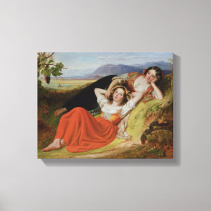 Lienzo La cosecha de la uva