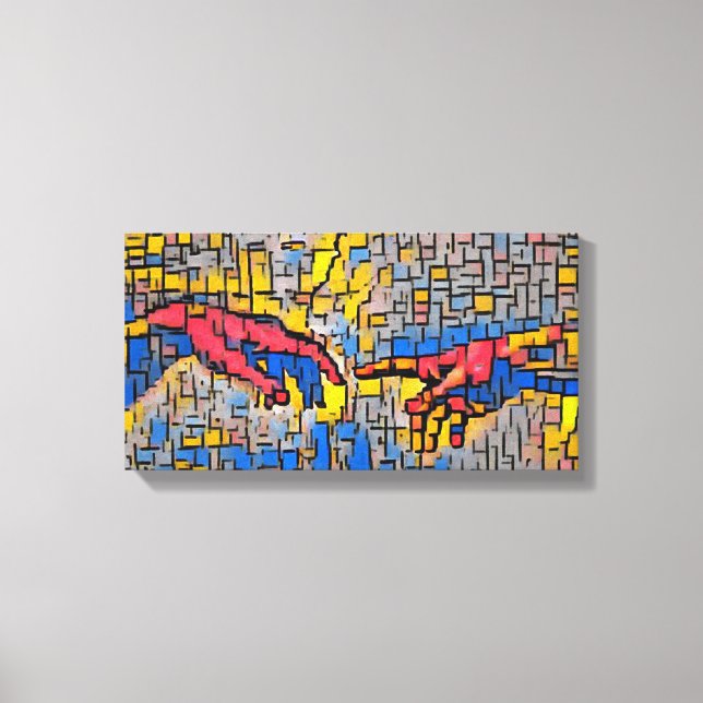 Lienzo La creación de Miguel Ángel de Adán abstracto y co (Anverso)