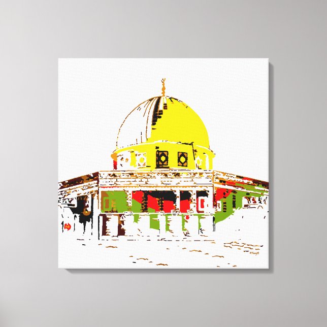 Lienzo La Cúpula de la Roca: Un símbolo de paz (Anverso)