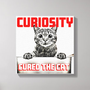 Lienzo La curiosidad curó al gato