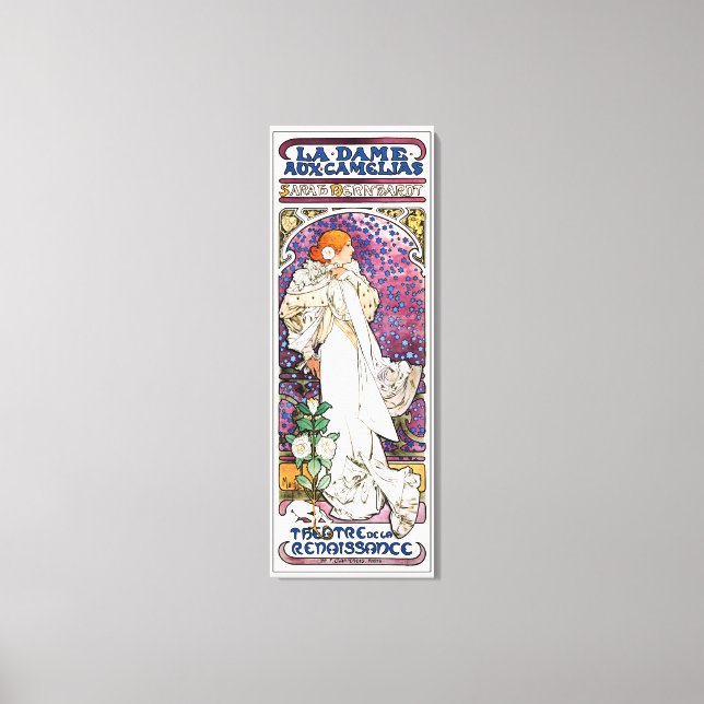 Lienzo La dama de las camellias, de Alphonse Mucha (Anverso)