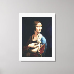 Lienzo La dama de Leonardo da Vinci con un Ermine (aproxi