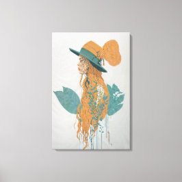 Lienzo "La dama enigmática en flor"