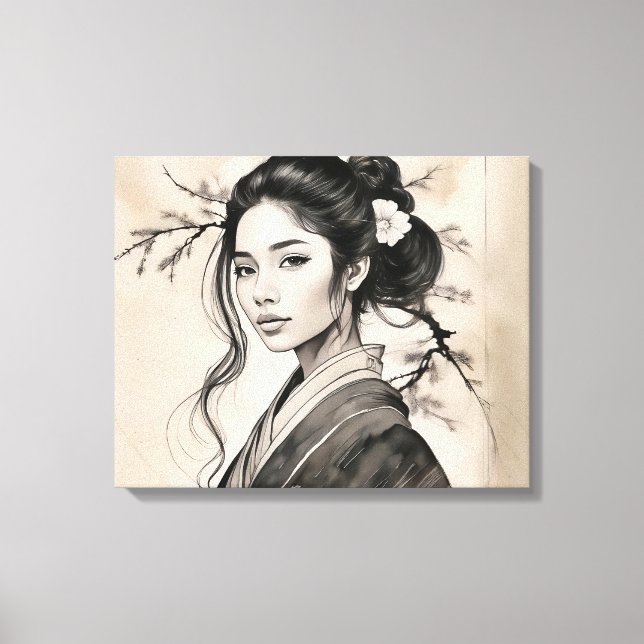 Lienzo La dama japonesa (Anverso)