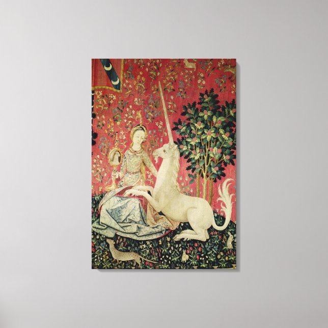 Lienzo La Dama y la Unicornio: 'Vista' (Anverso)