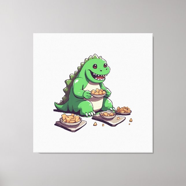 Lienzo La dieta de los dinosaurios mañana (Anverso)