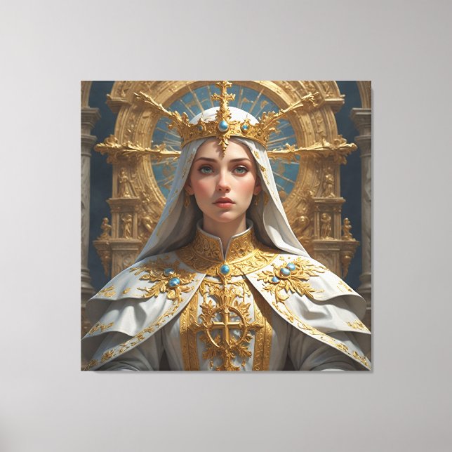 Lienzo La Divina Emperatriz: Una historia de regalidad ce (Anverso)