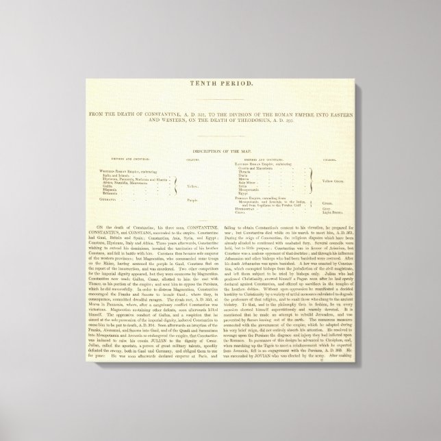 Lienzo La División del Imperio Romano 395 AD 2 (Anverso)