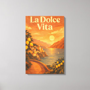 Lienzo La Dolce Vita – Póster de viaje de la costa italia