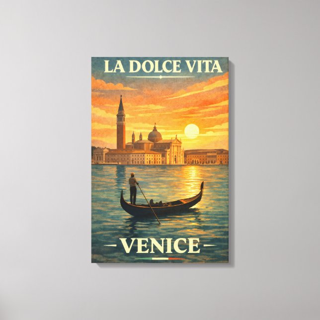 Lienzo La Dolce Vita Venice Vintage Travel  (Anverso)