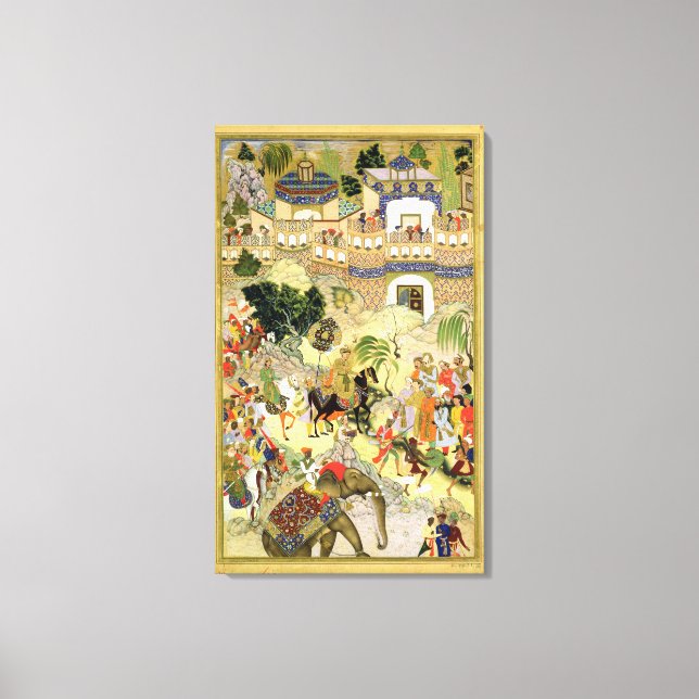 Lienzo La entrada triunfante del emperador Akbar en Surat (Anverso)