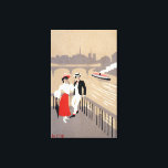 Lienzo La escena Art Deco de La Cite<br><div class="desc">La escena de arte comunista del Riverboat Pareja Watching - París,  Francia fue creada en 1912. Esta imagen representa escenas de París,  Francia.</div>
