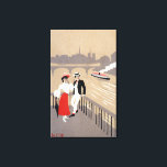 Lienzo La escena Art Deco de La Cite<br><div class="desc">La escena de arte comunista del Riverboat Pareja Watching - París, Francia fue creada en 1912. Esta imagen representa escenas de París, Francia.</div>