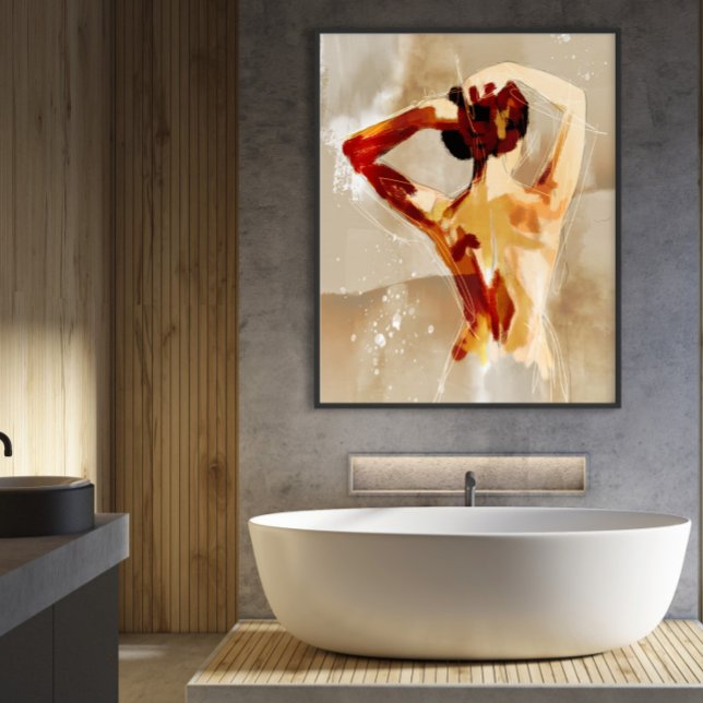 Lienzo La espalda de una mujer clásica sosteniendo su pin (Subido por el creador)