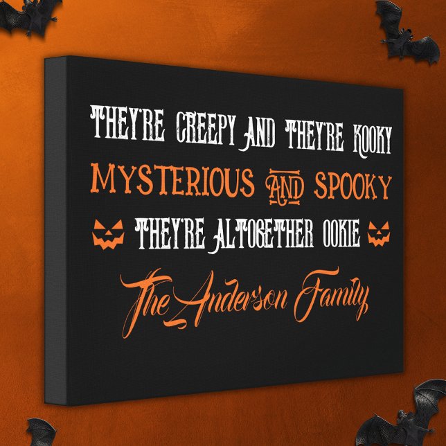 Lienzo La espeluznante familia Kooky Halloween atormentad (Subido por el creador)