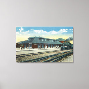 Lienzo La estación de ferrocarril central de Maine