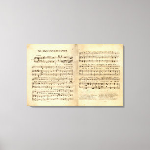 Lienzo La estrella del vintage Spangled letras de la hoja