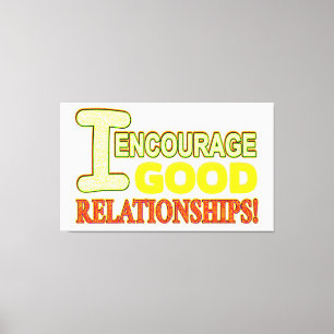 Lienzo La Expresión Cute Diseña BUENAS RELACIONES. ¡Hazte