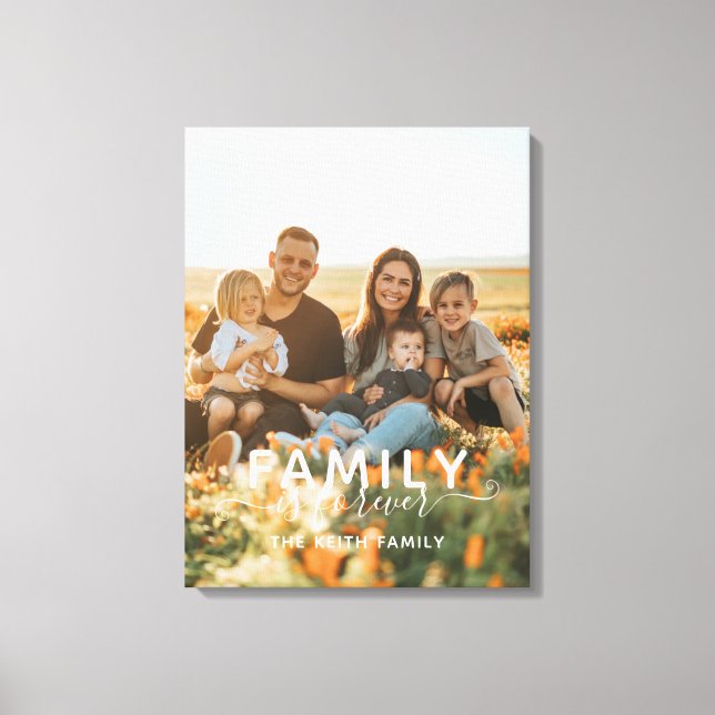 Lienzo La Familia Es Para Siempre Una Foto Simple Y Moder (Anverso)
