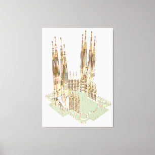 Lienzo La familia santa Antonio Gaudi. Barcelona España
