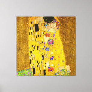 Lienzo La famosa pintura de Gustav Klimt en The Kiss.