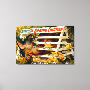 Lienzo La farsa divertida de Selden, un juego del pollo