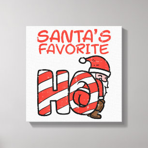 Lienzo La Favorita de Santa Navidad Divertida Traviesa Ad