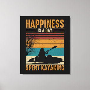 Lienzo La felicidad es un día de Kayak