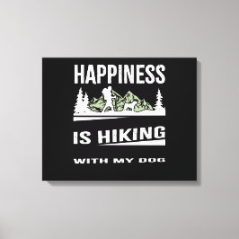Lienzo La Felicidad Está Caminando Con Mi Perro