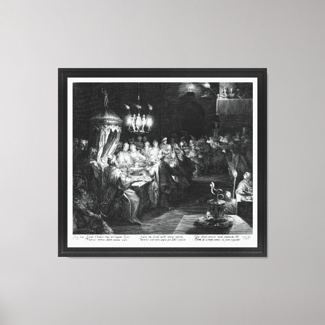 Lienzo La fiesta de Belshazzar del grabador Jan Muller (Anverso)