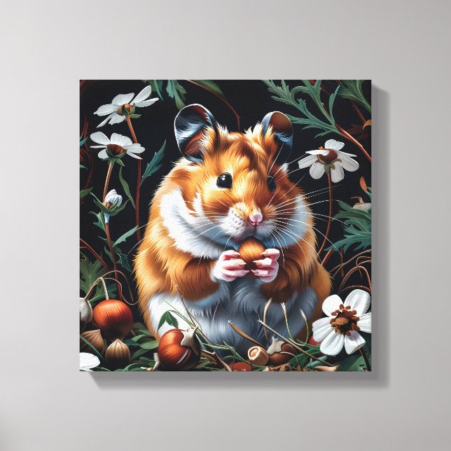 Lienzo La fiesta de otoño de Hamster (Anverso)