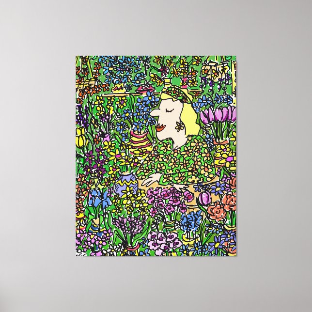 Lienzo La Florista Camuflada. Ilustracion sobre un (Anverso)