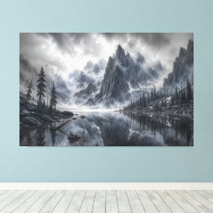 Lienzo La forma del silencio – Paisaje en blanco y negro