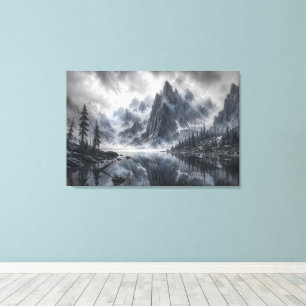 Lienzo La forma del silencio – Paisaje en blanco y negro