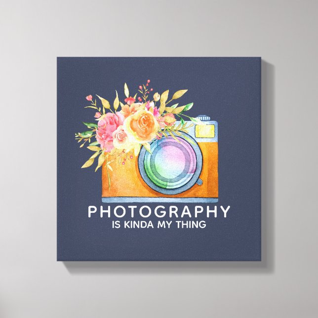 Lienzo La fotografía es como mi cosa Cámara acuarela (Anverso)