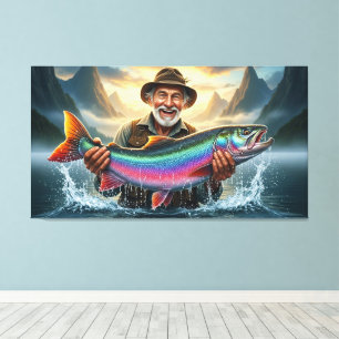 Lienzo La gran captura de pescado del pescador