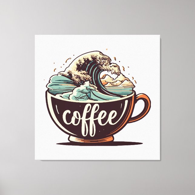 Lienzo La Gran Ola De Café (Anverso)