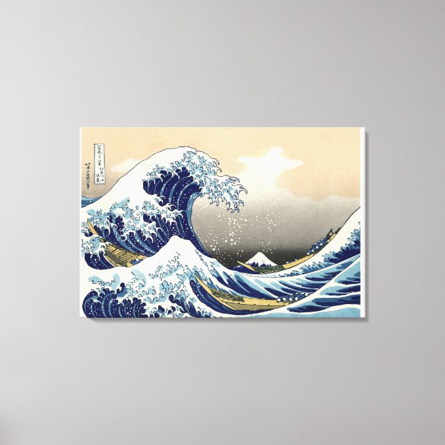 Lienzo La gran ola de Kanagawa (Anverso)