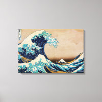 La gran ola del panel triple japonés de Hokusai