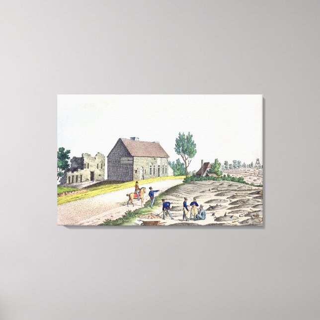 Lienzo La granja de la Alianza Belle tras la batalla de (Anverso)