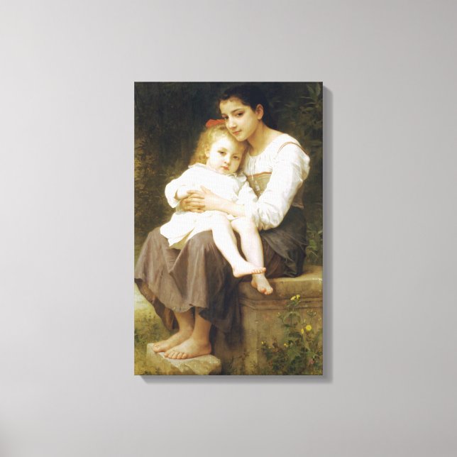 Lienzo La hermana mayor (por William Bouguereau) (Anverso)
