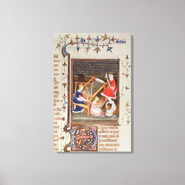 Lienzo La historia de Gaia, de "De Claris Mulieribus" (Anverso)