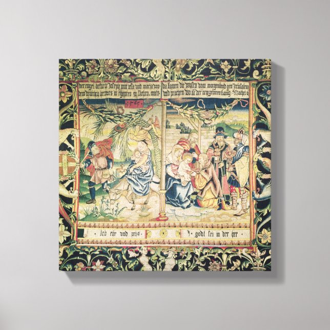 Lienzo La huida a Egipto y la adoración de (Anverso)