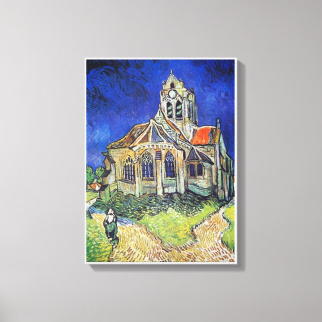 Lienzo La Iglesia de San Vicente van Gogh en Auvers (1890 (Anverso)