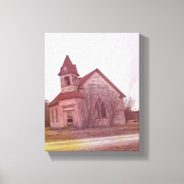 Lienzo La Iglesia Rosa Abandonada (Anverso)