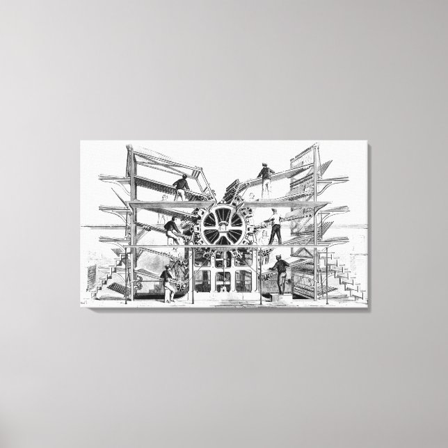 Lienzo La imprenta de cilinder inventada por Richard Marc (Anverso)