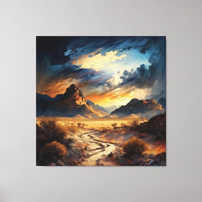 Lienzo La impresionante belleza del desierto y las montañ (Anverso)