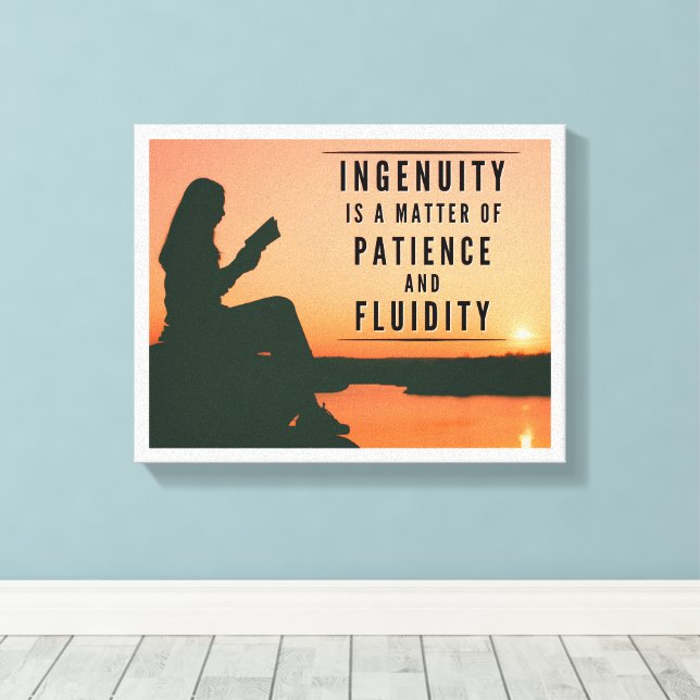 Lienzo La ingenuidad es una cuestión de paciencia y fluid (Insitu (piso de madera))